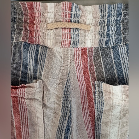 Cali 1850 Printed Linen Pull On Pants - Multi Stripe, size Small - Picture 5 of 8